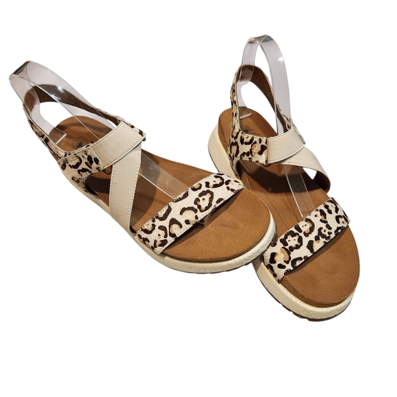 NWOB OTBT SIERRA LEOPARD PRINT CALF HAIR SANDSLS SZ 8.5 - Picture 7 of 15